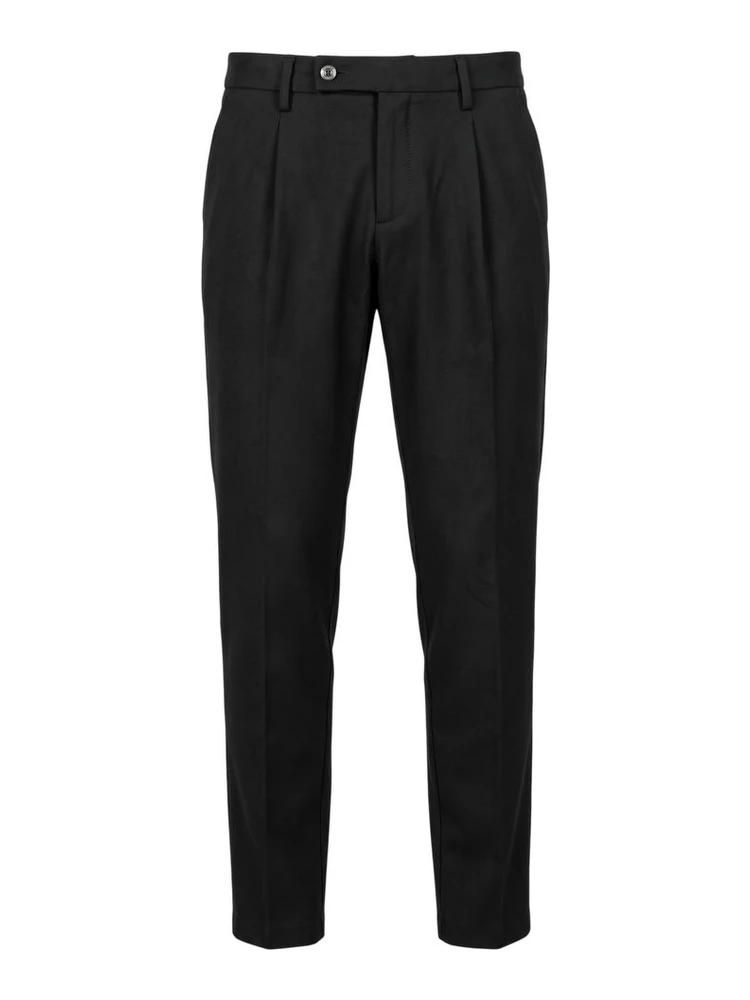 Black Viscose Men Pants