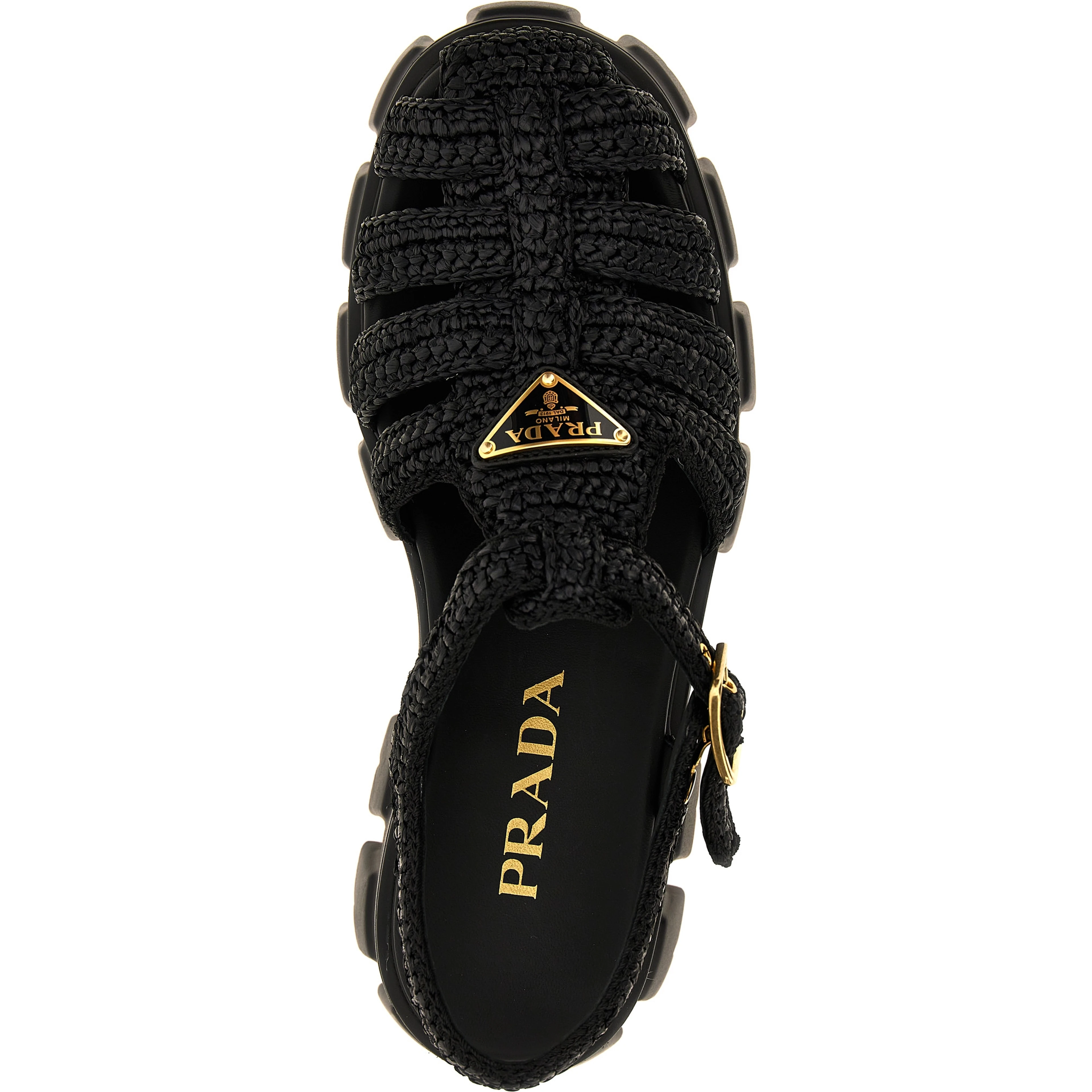 Black Viscose Platform Sandals