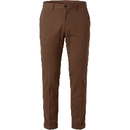 Brown Viscose Men Pants