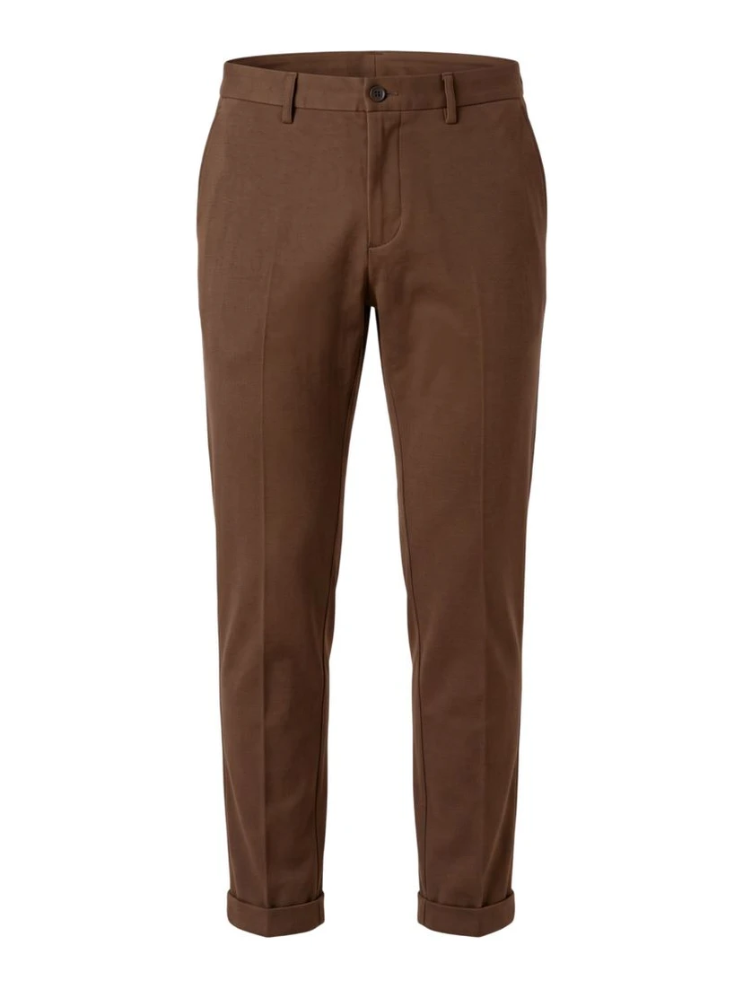 Brown Viscose Men Pants