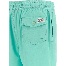 Blue Polyester Shorts