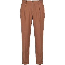 Brown Viscose Men Pants
