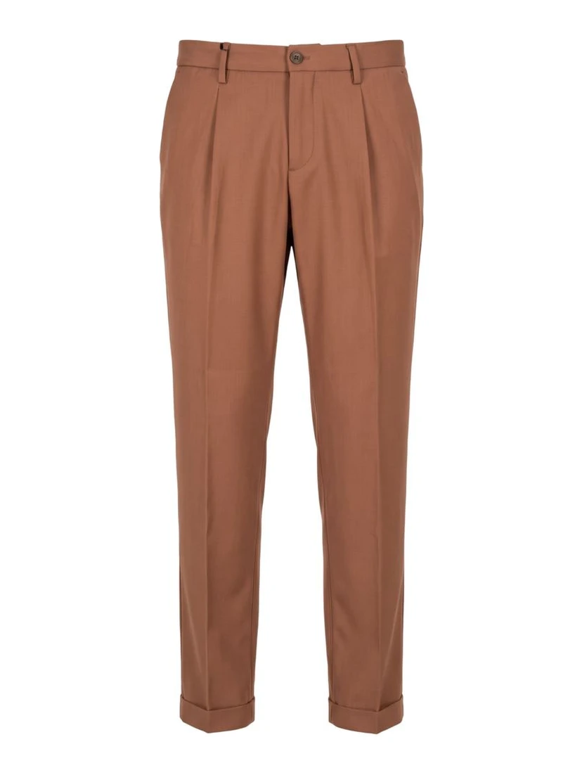 Brown Viscose Men Pants