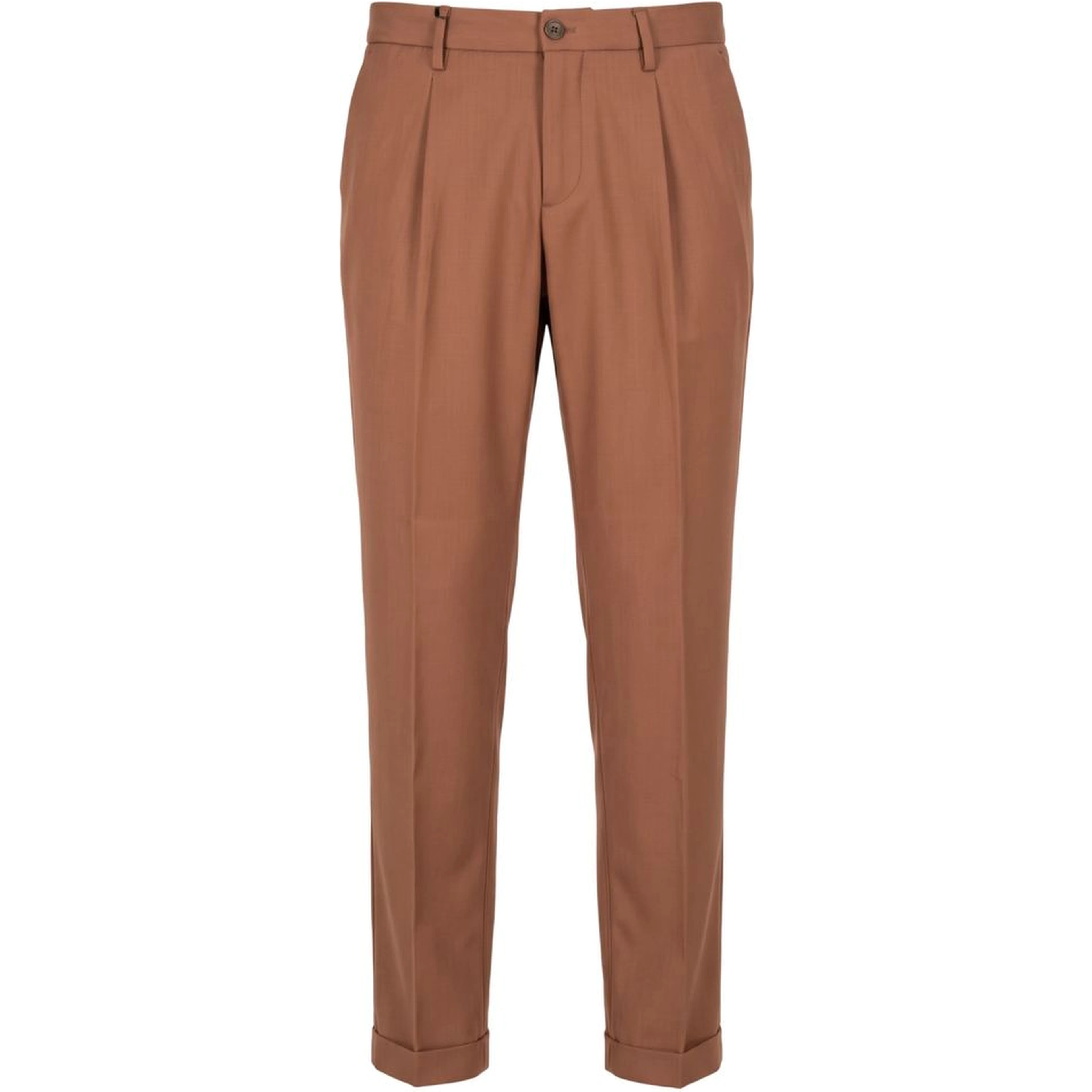 Brown Viscose Men Pants