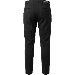 Black Viscose Men Pants