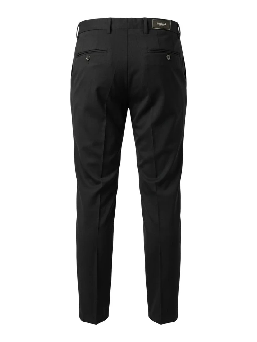 Black Viscose Men Pants