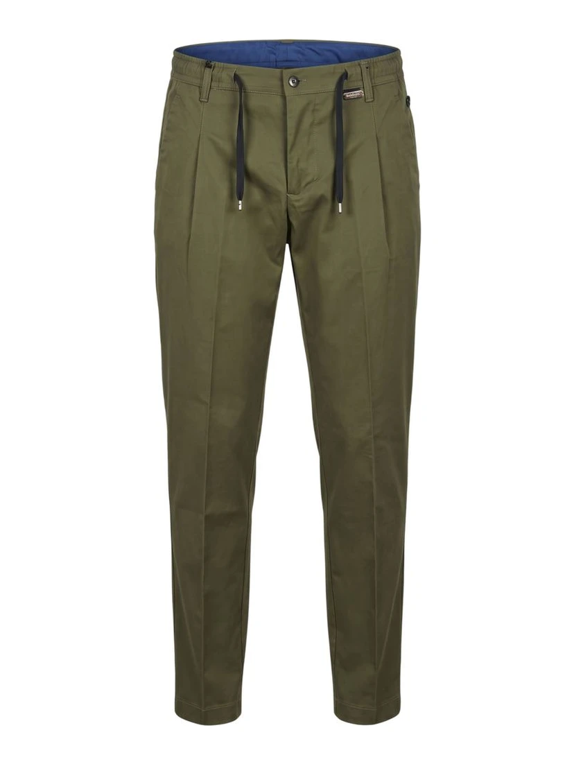 Green Cotton Men Pants