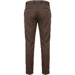 Brown Viscose Men Pants