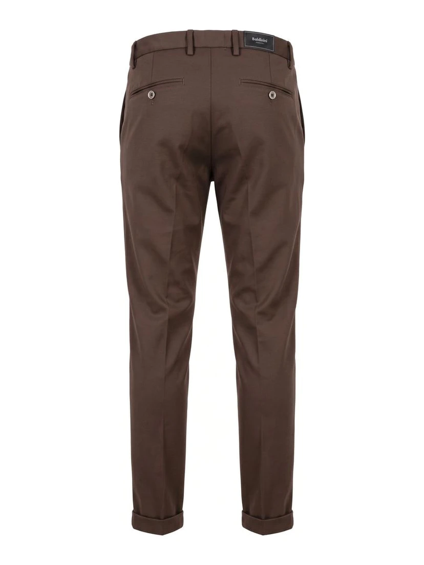 Brown Viscose Men Pants
