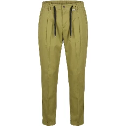 Green Cotton Men Pants