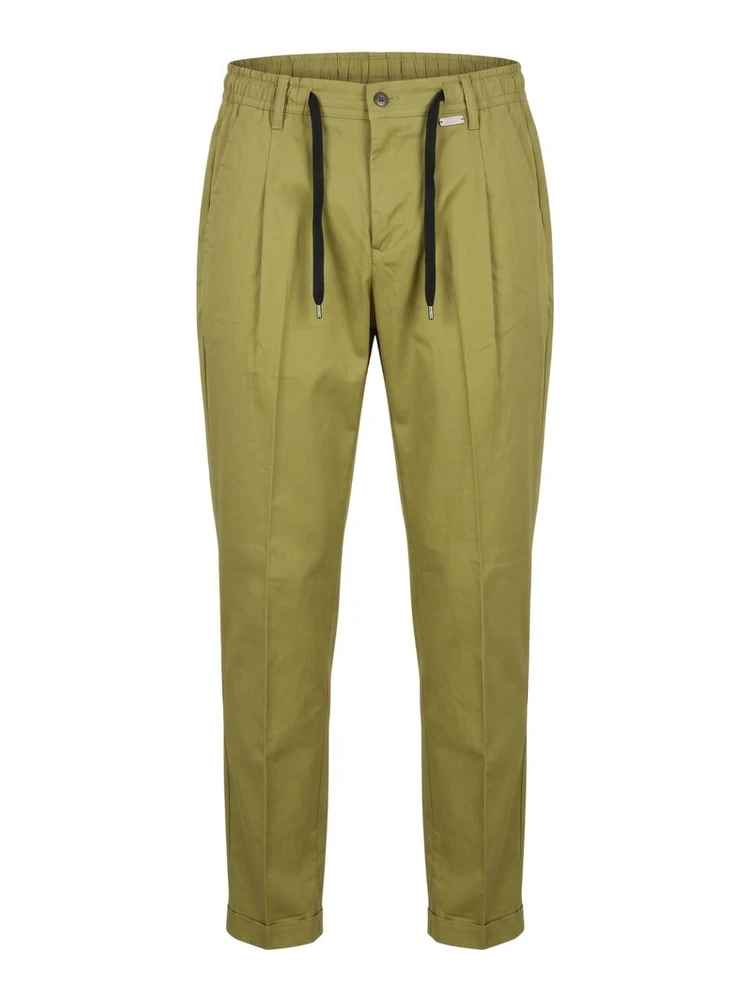 Green Cotton Men Pants