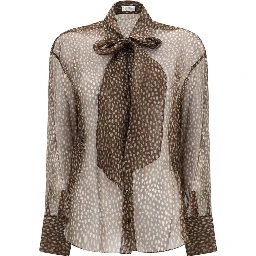 Brown Silk Pattern Shirt
