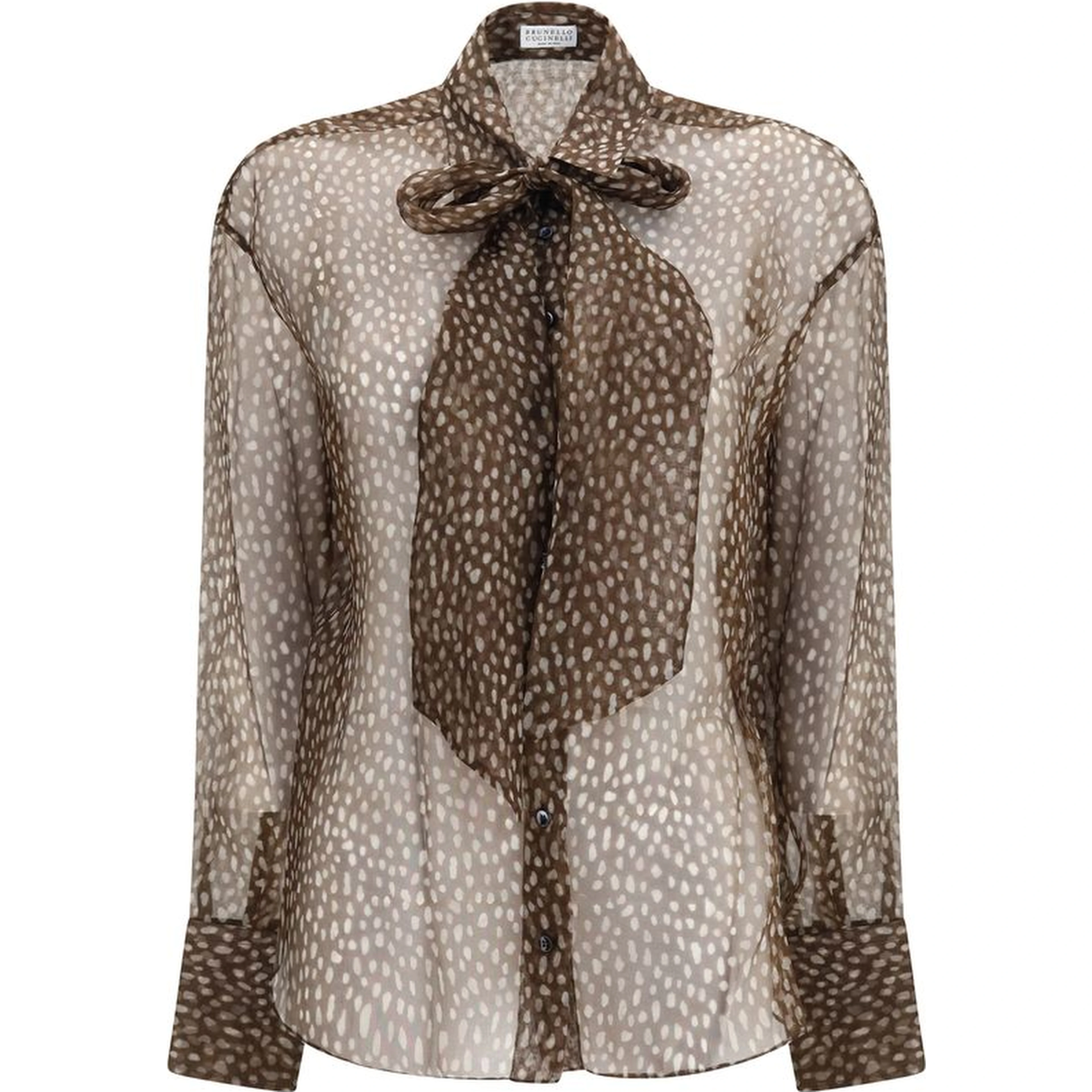 Brown Silk Pattern Shirt