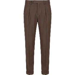 Brown Viscose Men Pants