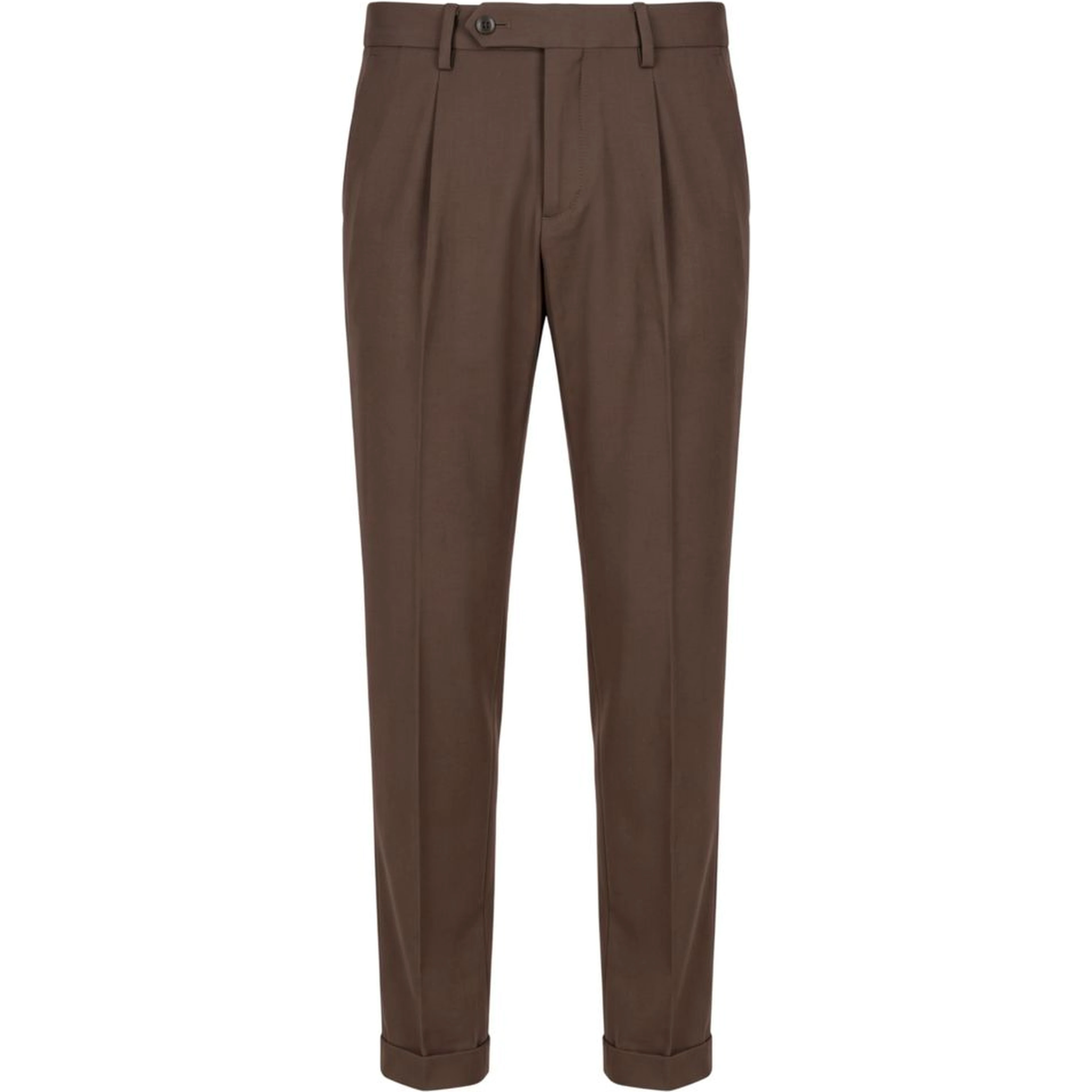 Brown Viscose Men Pants