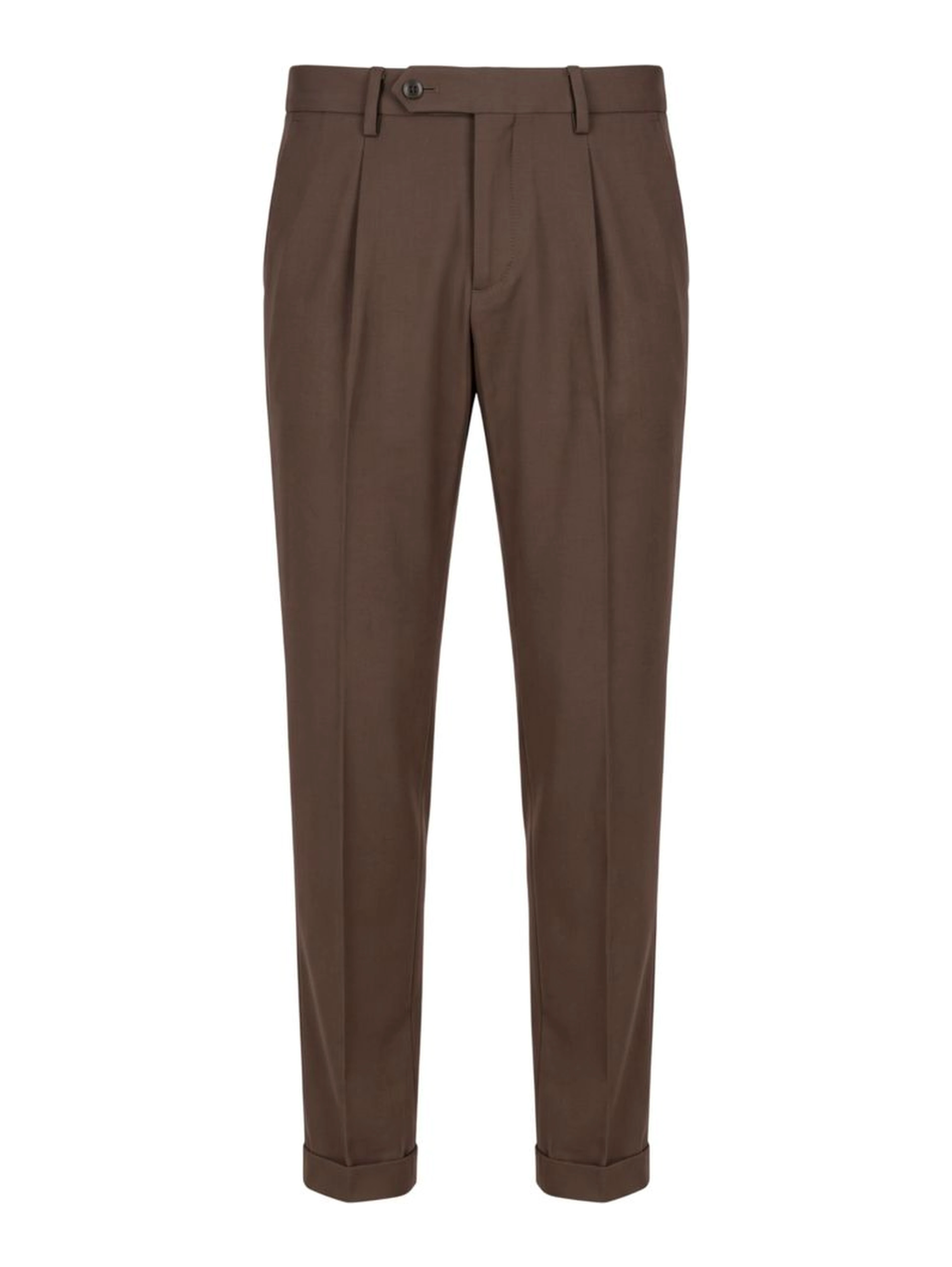 Brown Viscose Men Pants