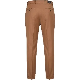 Brown Viscose Men Pants