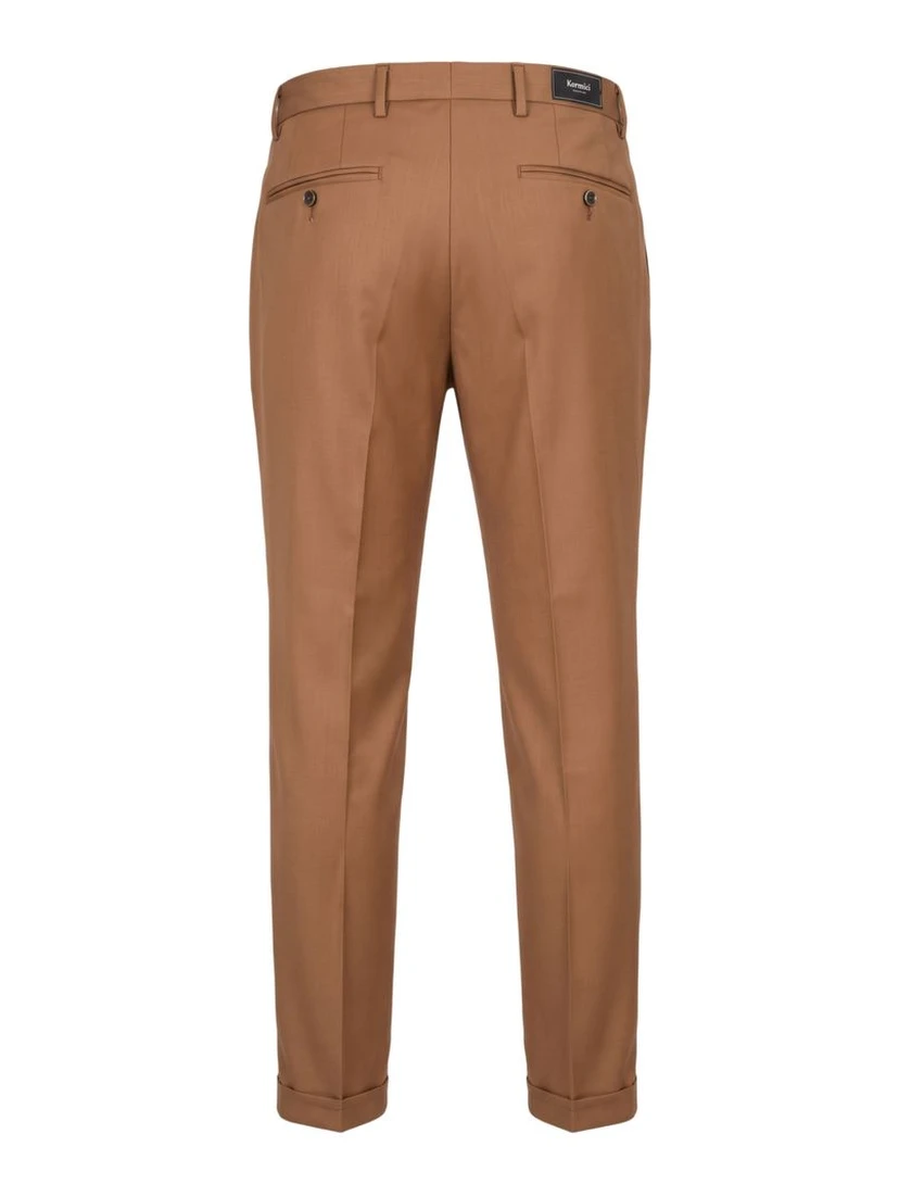 Brown Viscose Men Pants