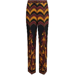 Multicolor Silk Casual Pants