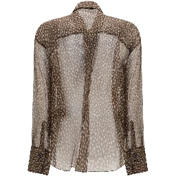 Brown Silk Pattern Shirt