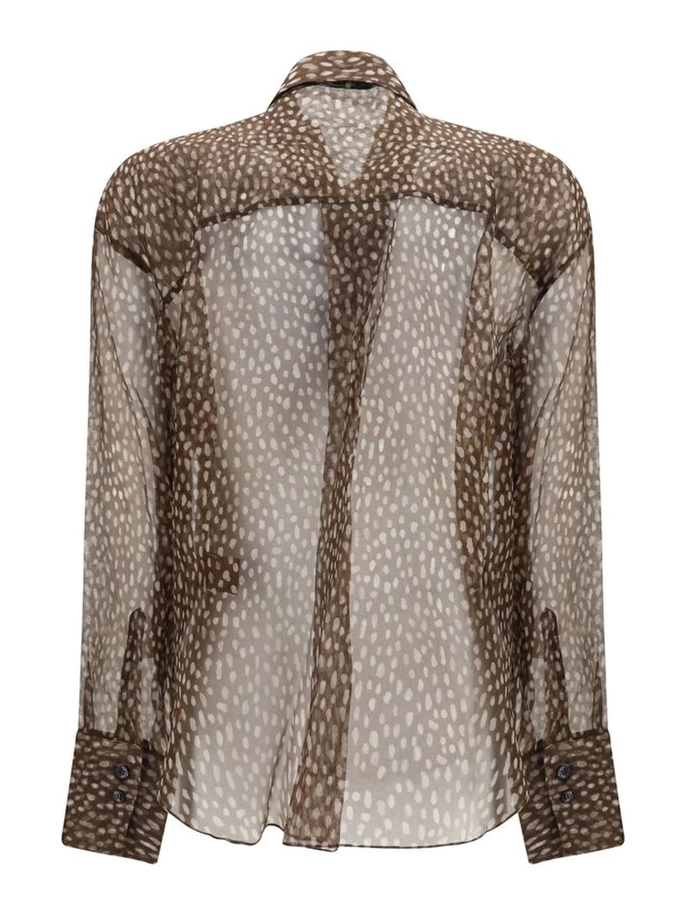 Brown Silk Pattern Shirt alternative