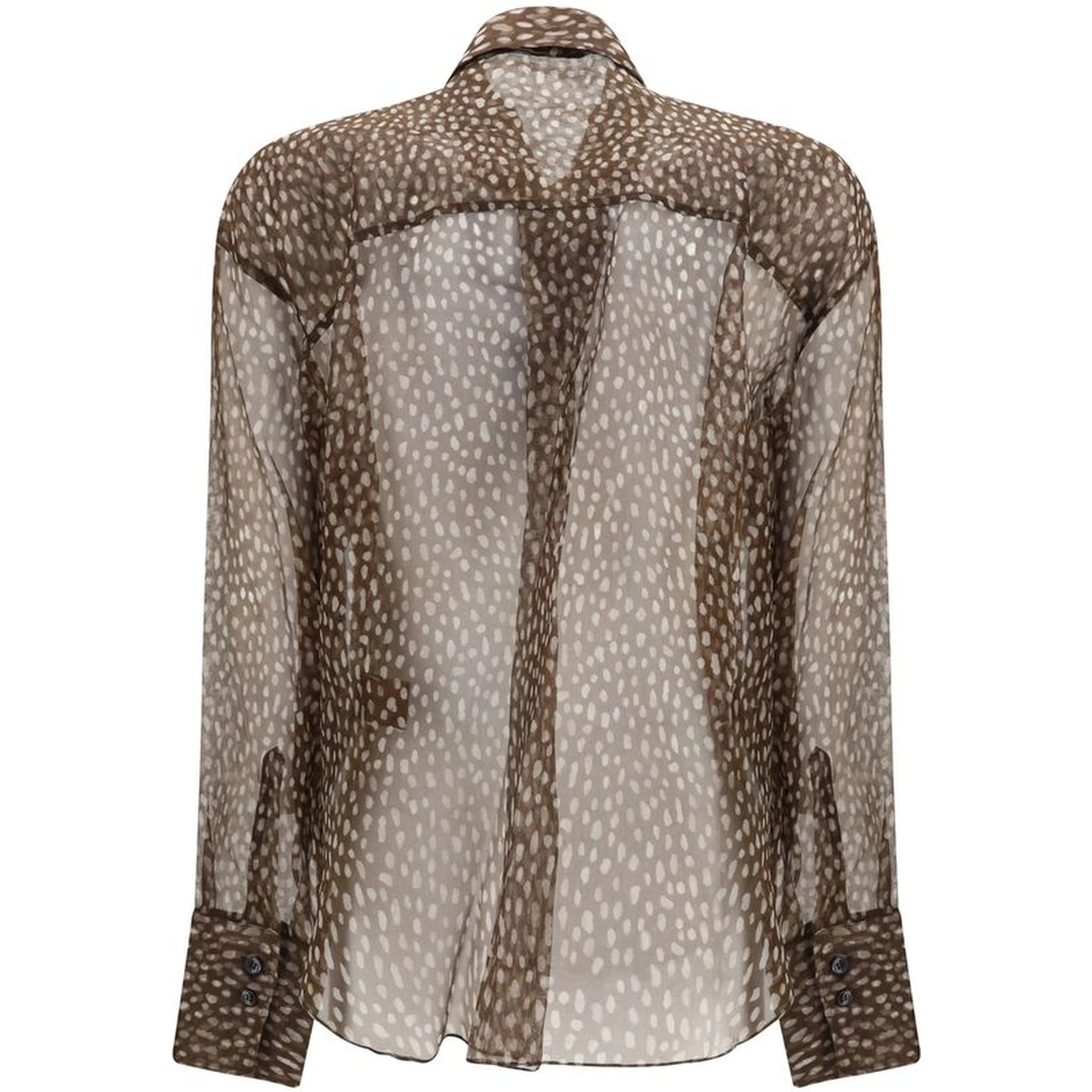 Brown Silk Pattern Shirt