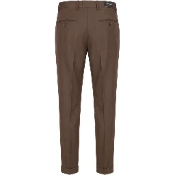Brown Viscose Men Pants