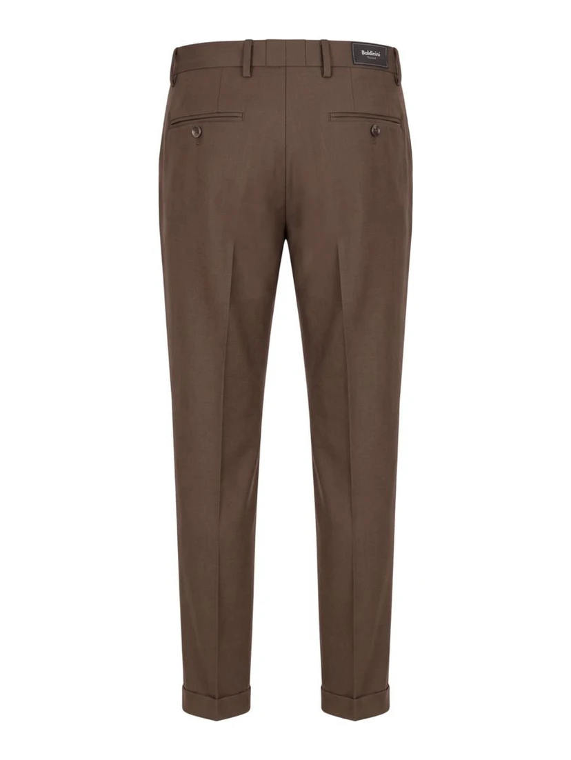 Brown Viscose Men Pants