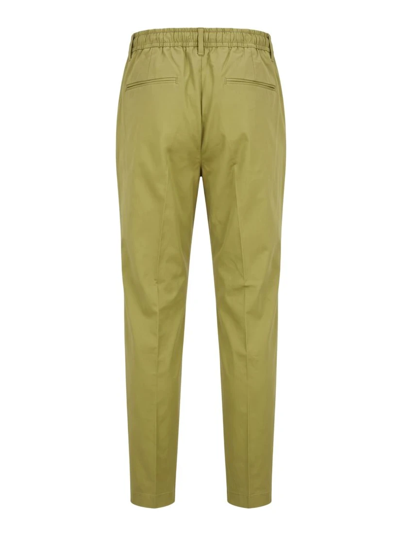 Green Cotton Men Pants
