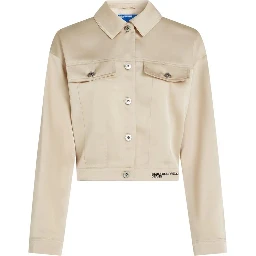 Beige Polyester Full-Length Jacket