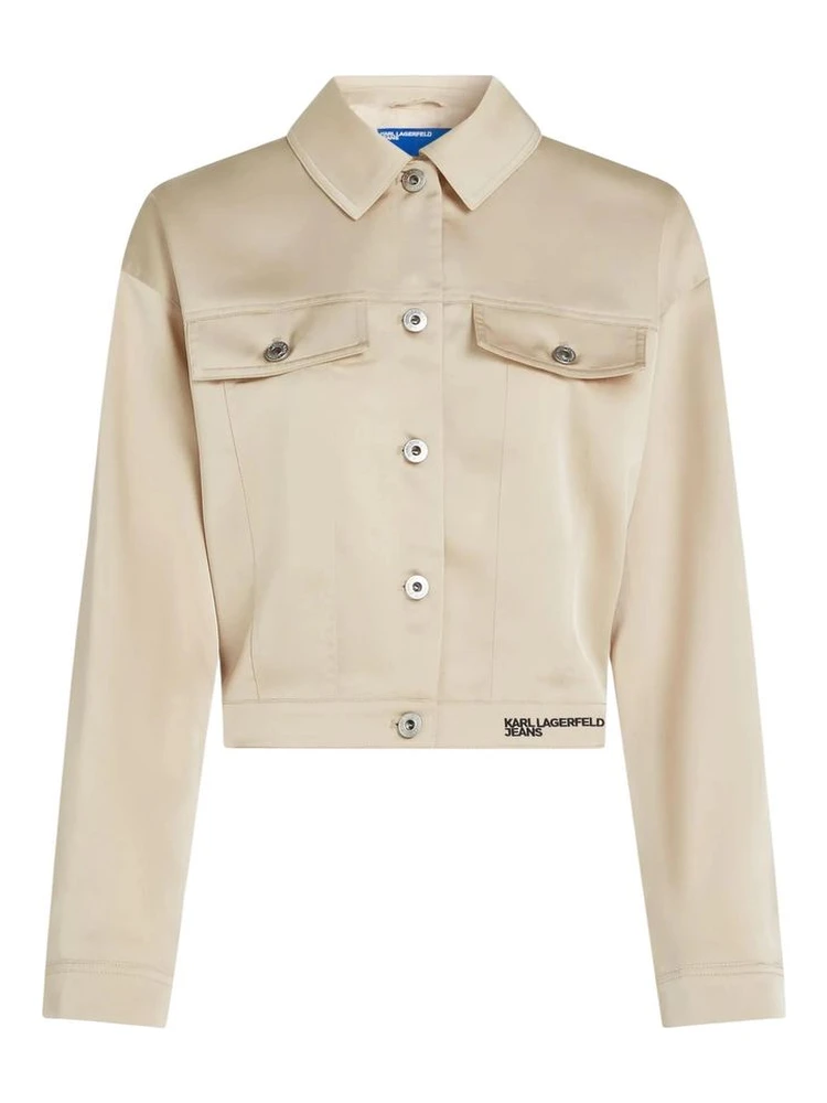 Beige Polyester Full-Length Jacket alternative