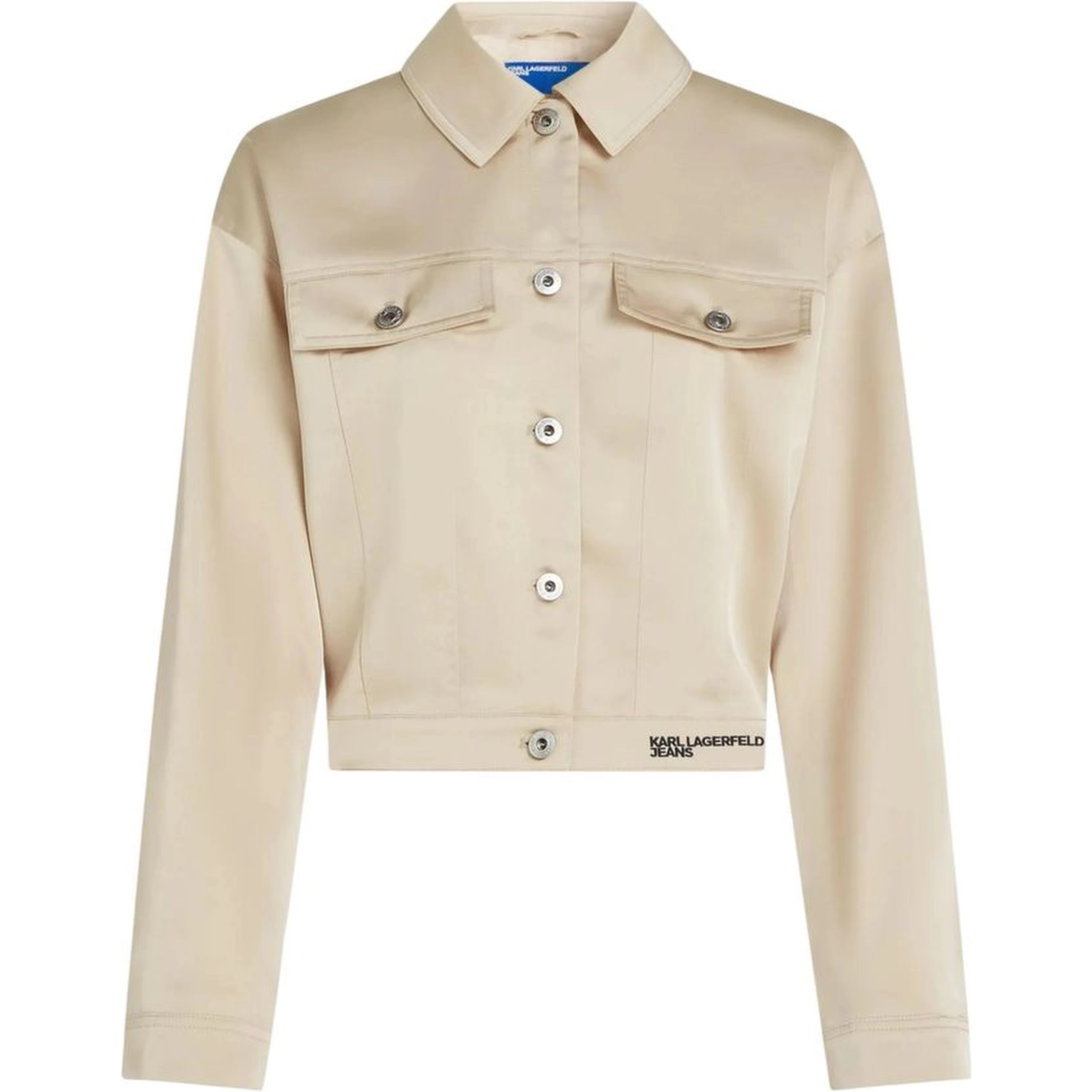 Beige Polyester Full-Length Jacket