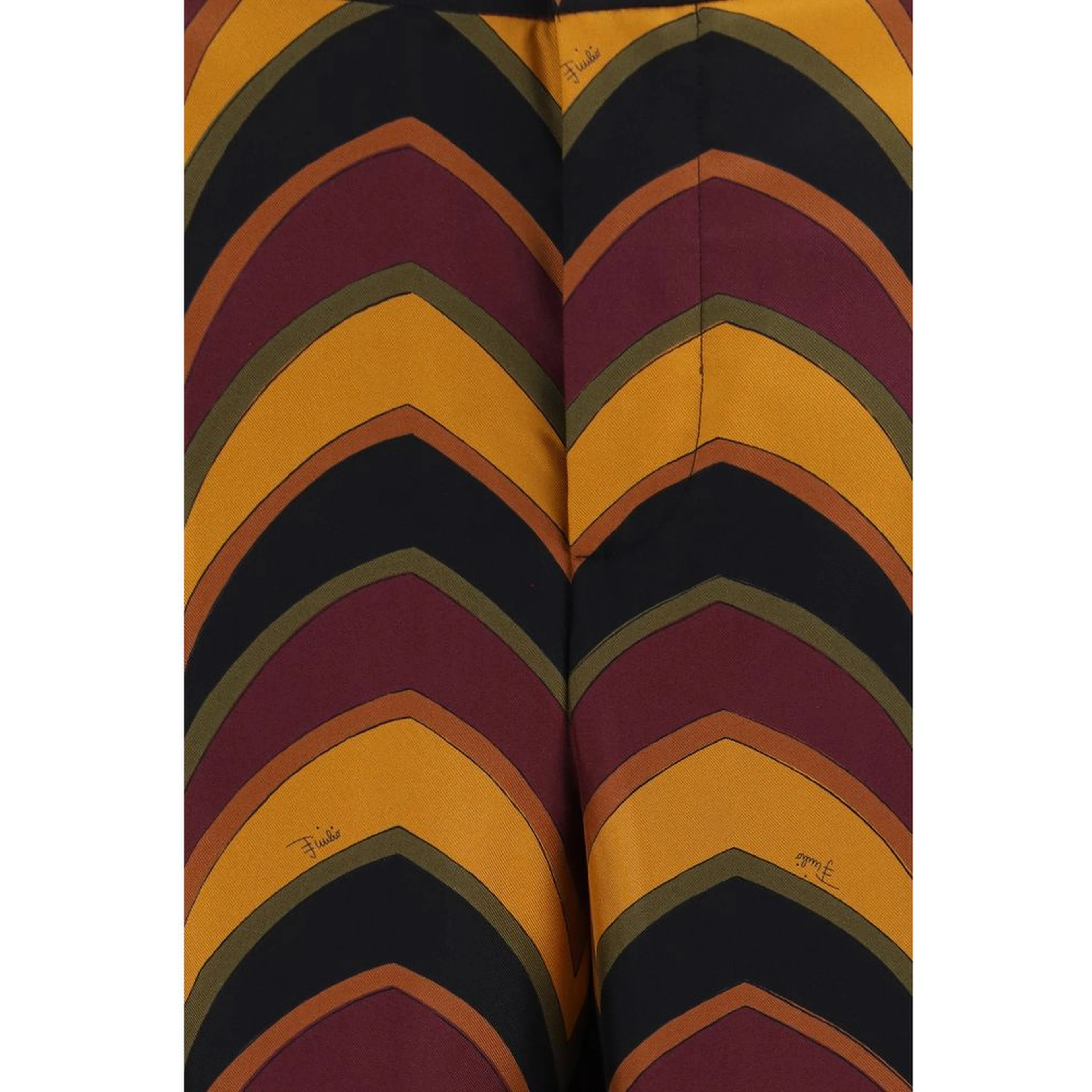 Multicolor Silk Casual Pants