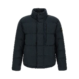Blue Cotton Full-Length Jacket