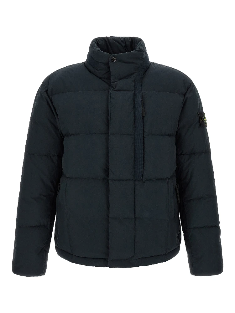 Blue Cotton Full-Length Jacket