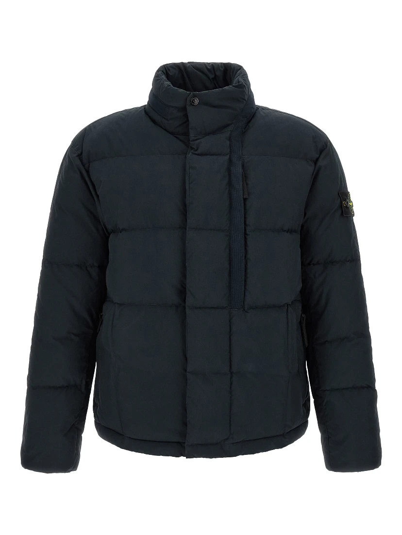Blue Cotton Full-Length Jacket