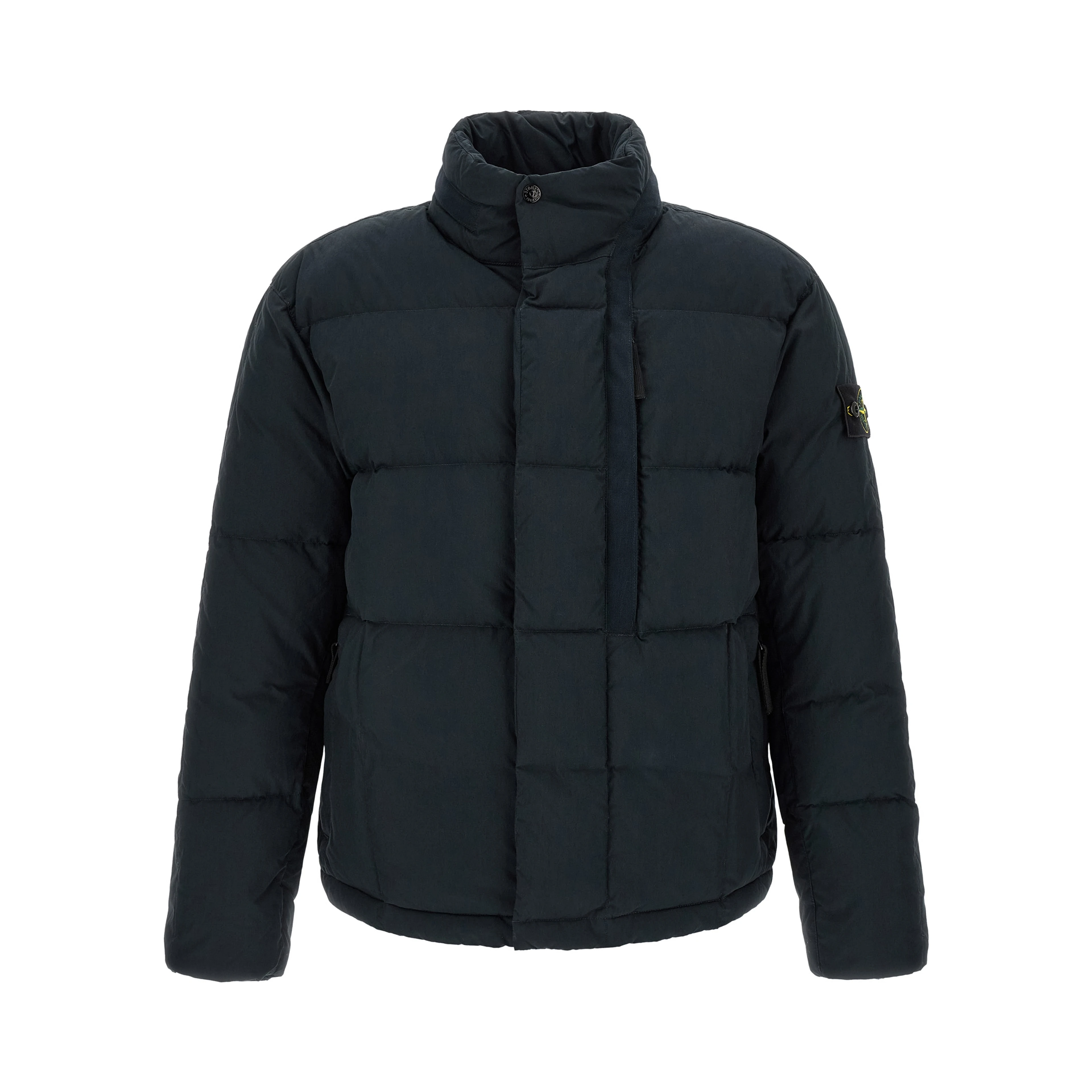 Blue Cotton Full-Length Jacket