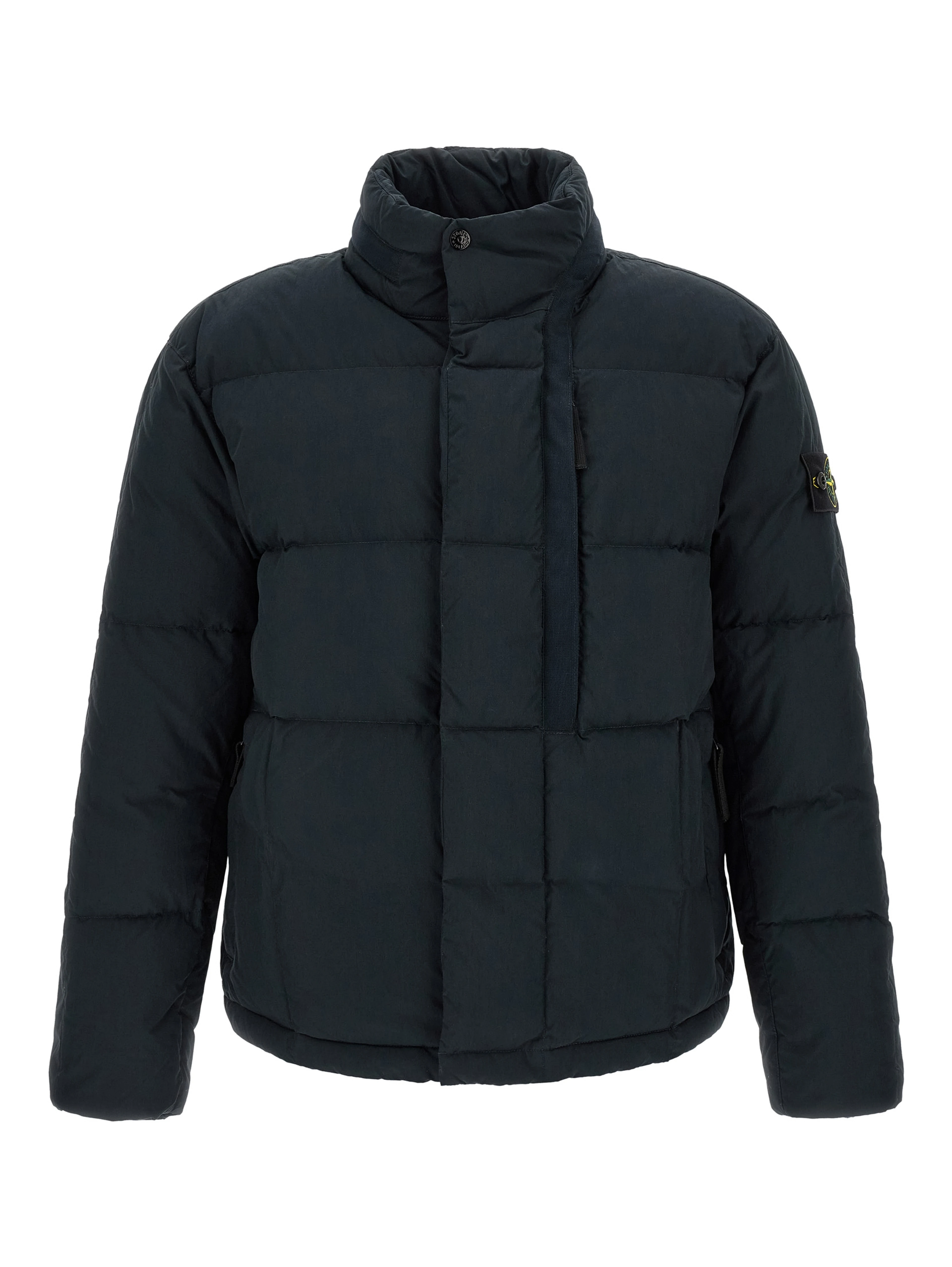 Blue Cotton Full-Length Jacket