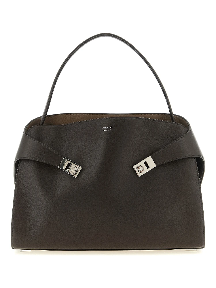 Brown Calfskin Shoulder Bag