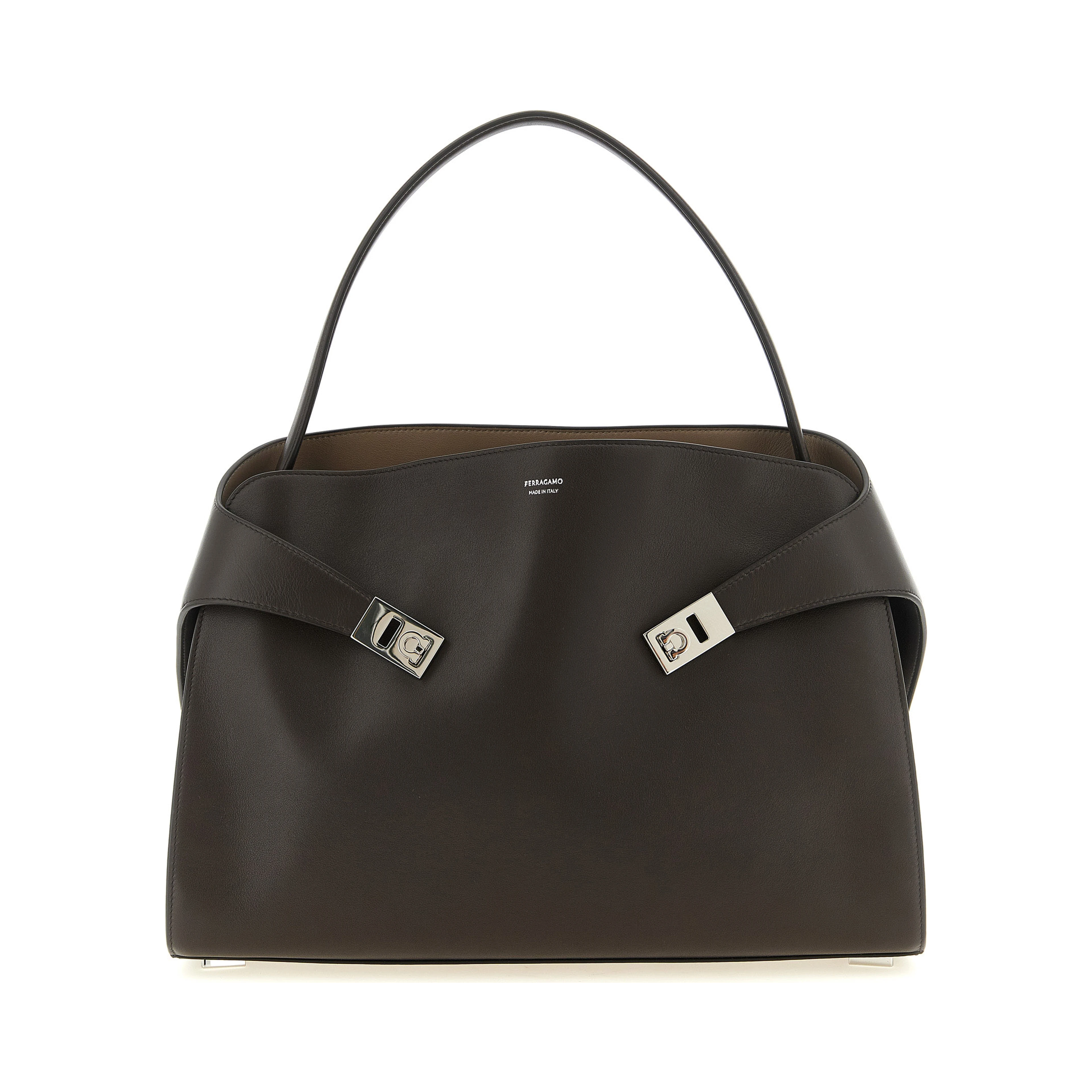 Brown Calfskin Shoulder Bag
