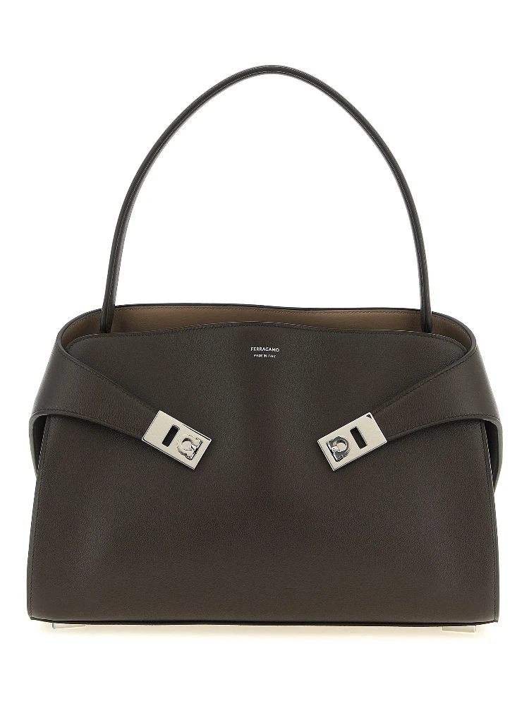 Brown Calfskin Shoulder Bag