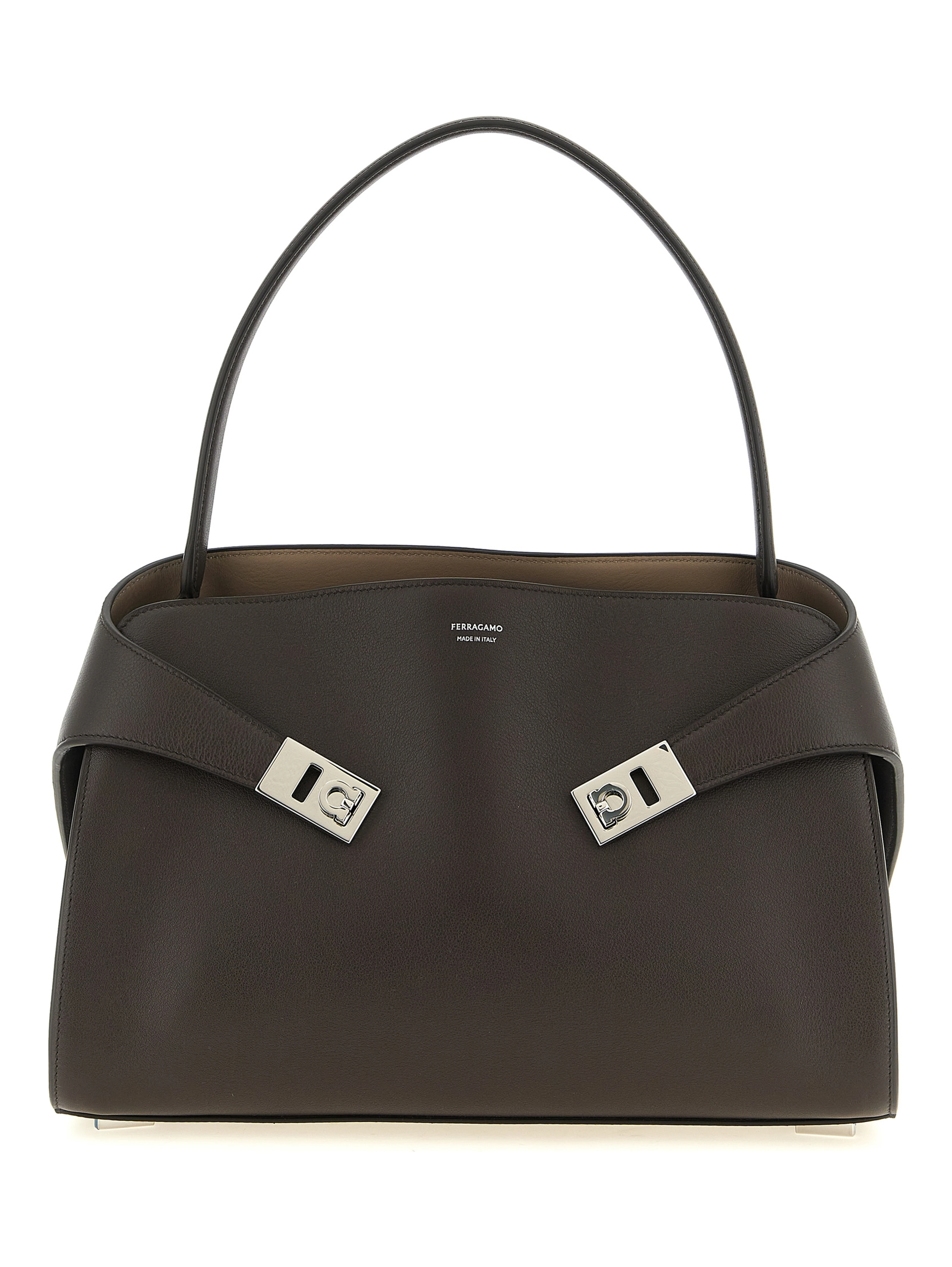 Brown Calfskin Shoulder Bag