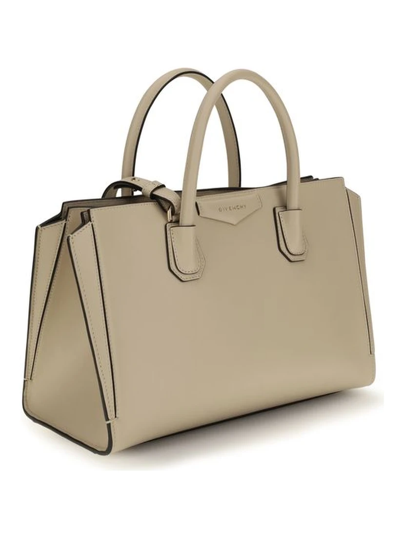 Beige Calf Leather Bos Taurus Handbag
