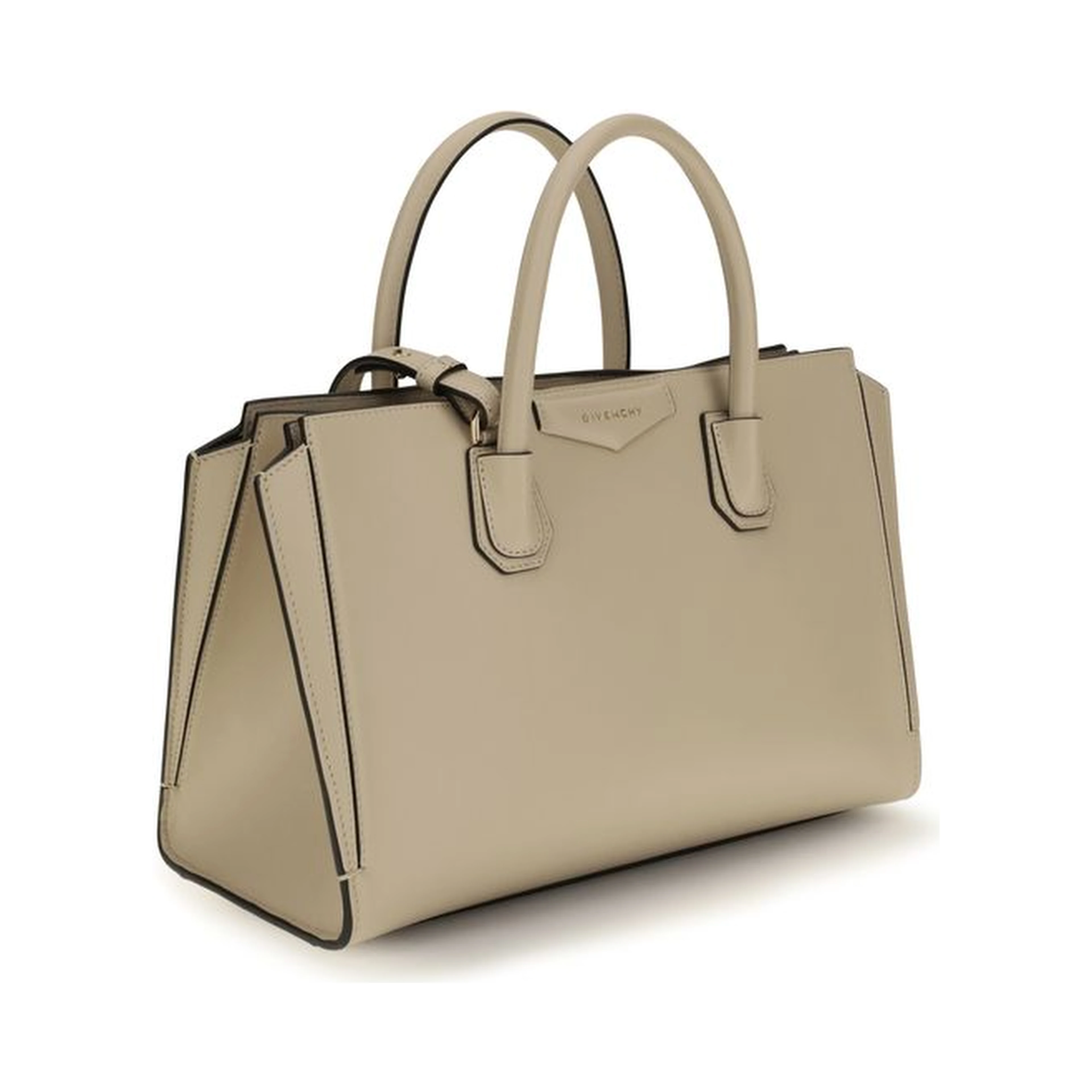 Beige Calf Leather Bos Taurus Handbag