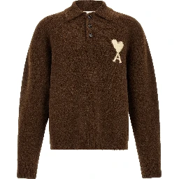Brown Alpaca Leather Polo Shirt