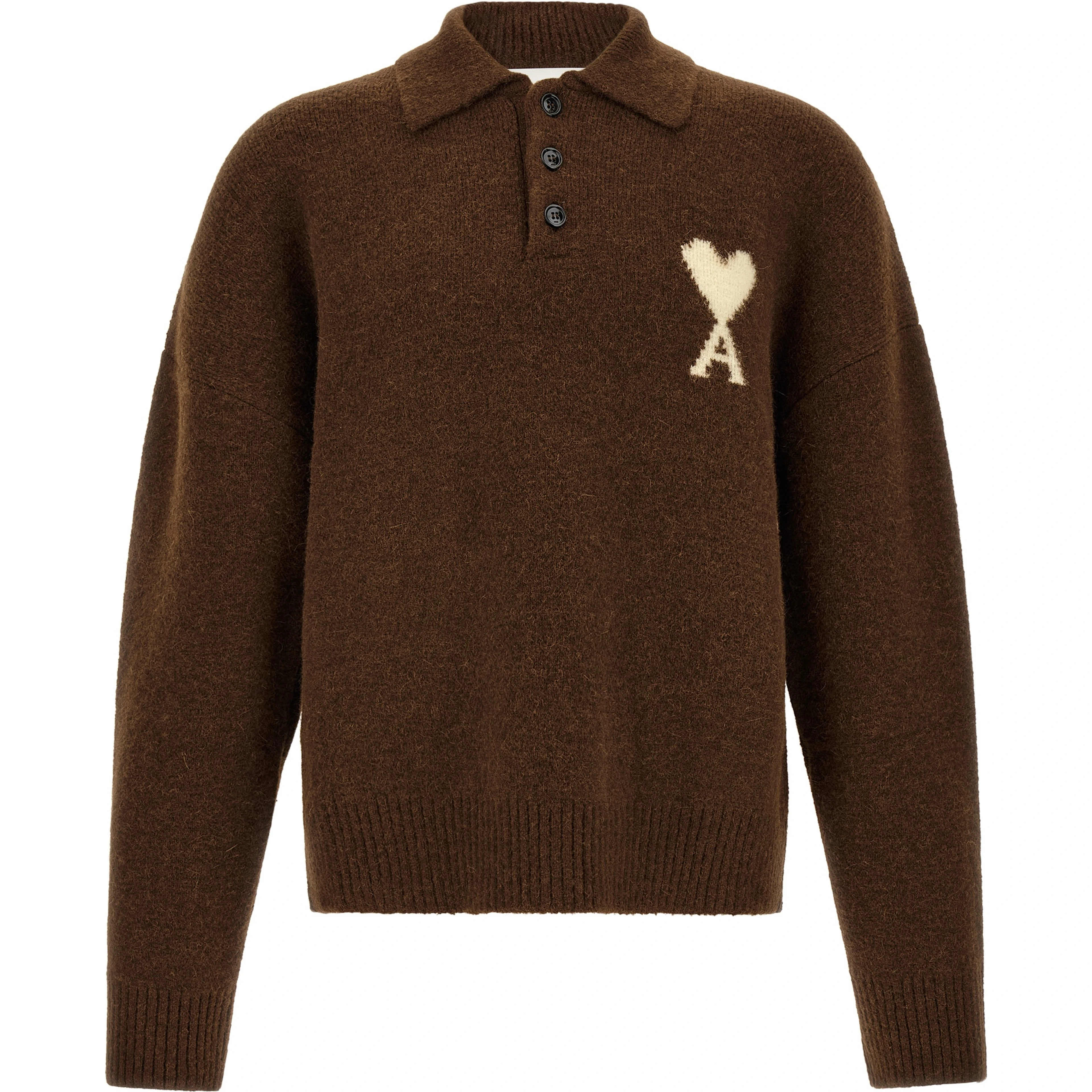 Brown Alpaca Leather Polo Shirt
