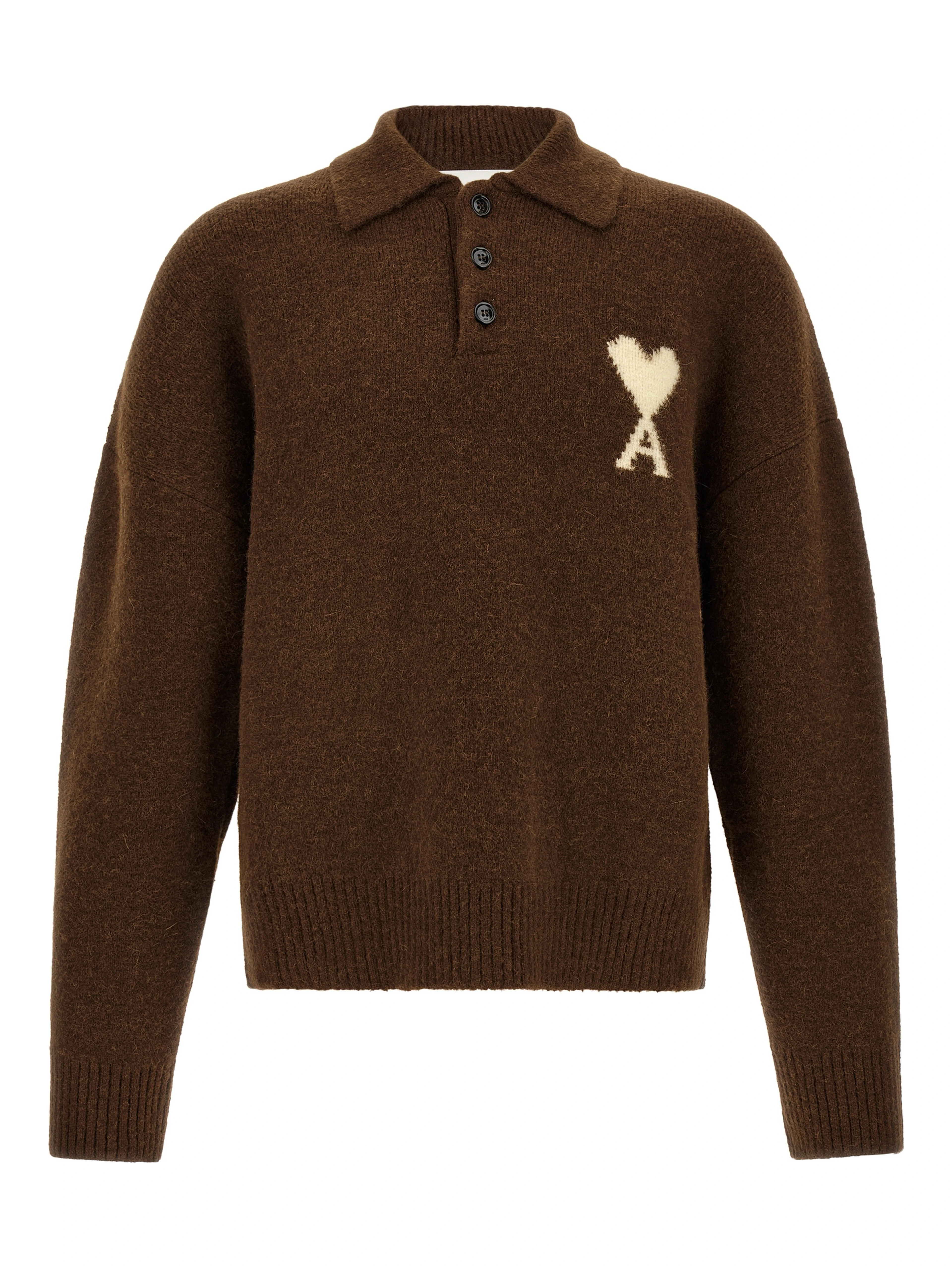Brown Alpaca Leather Polo Shirt