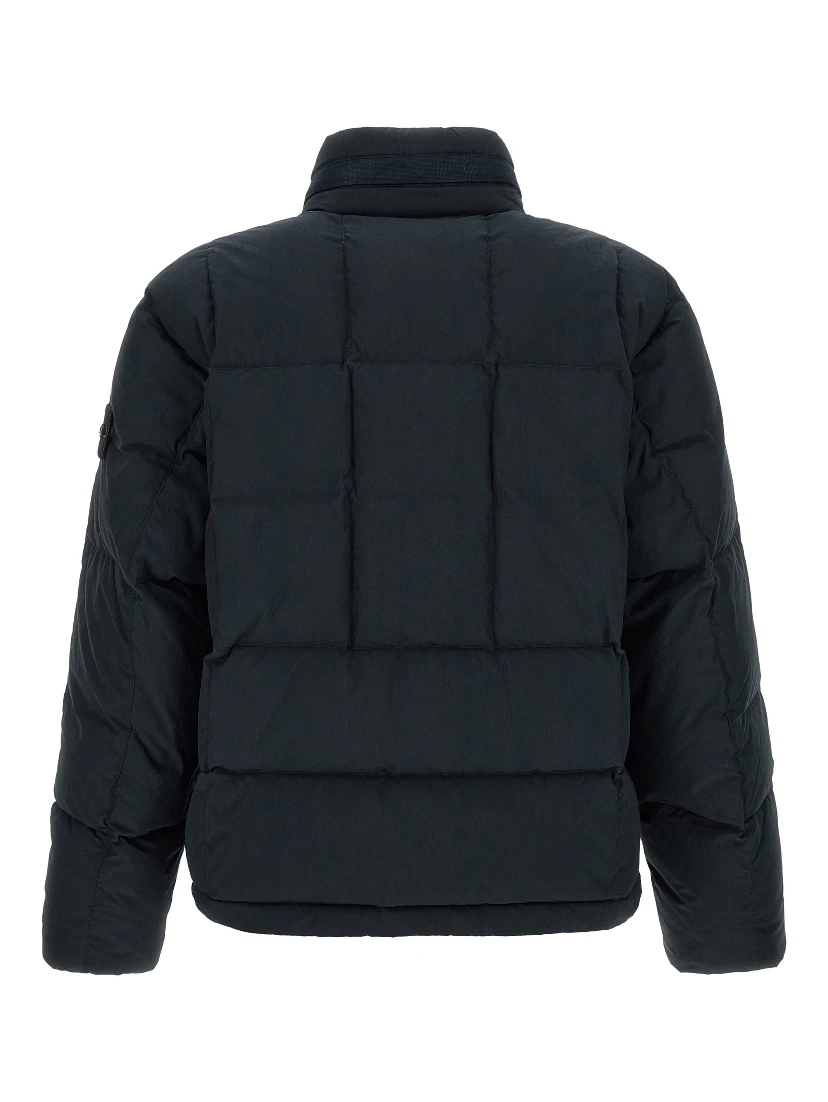 Blue Cotton Full-Length Jacket