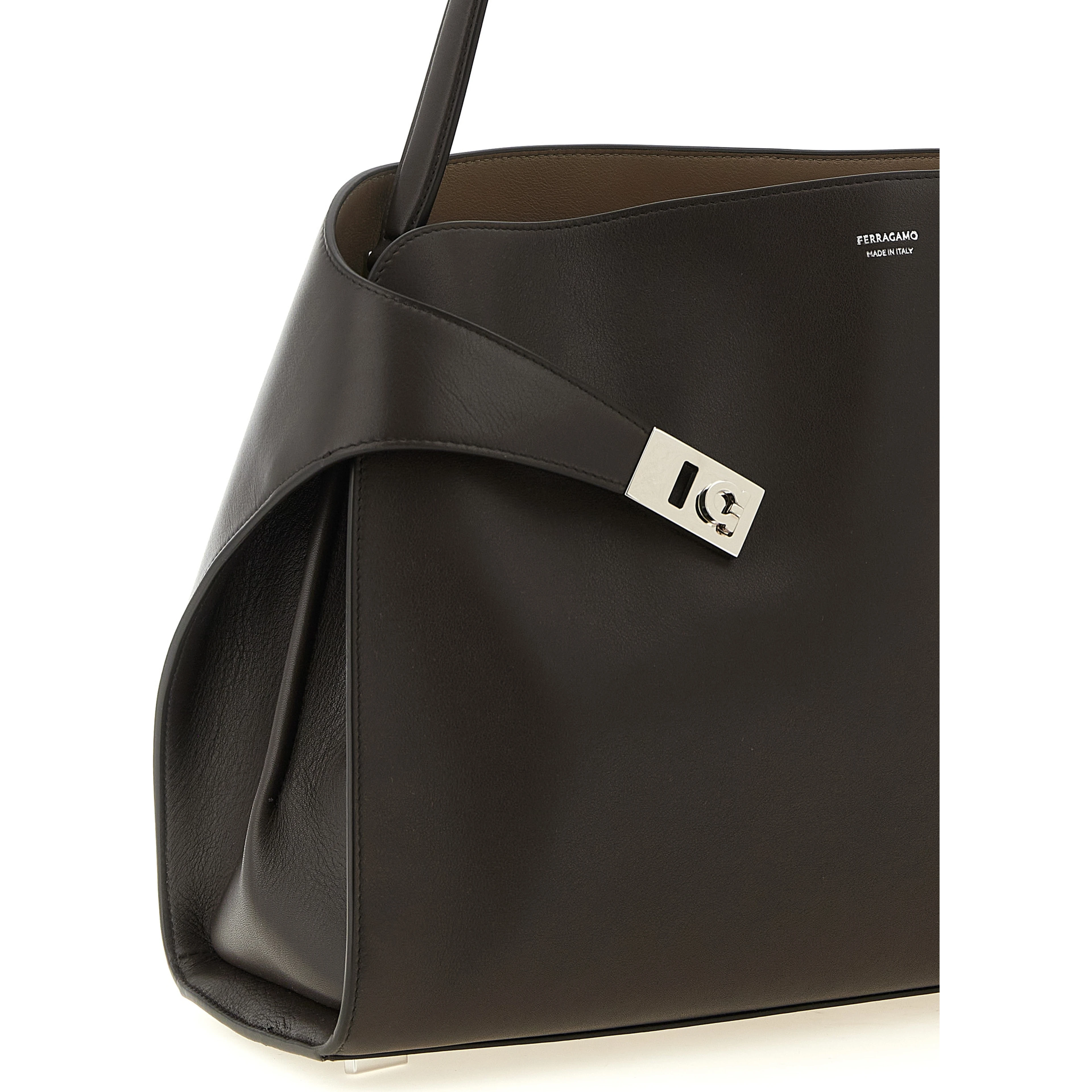 Brown Calfskin Shoulder Bag