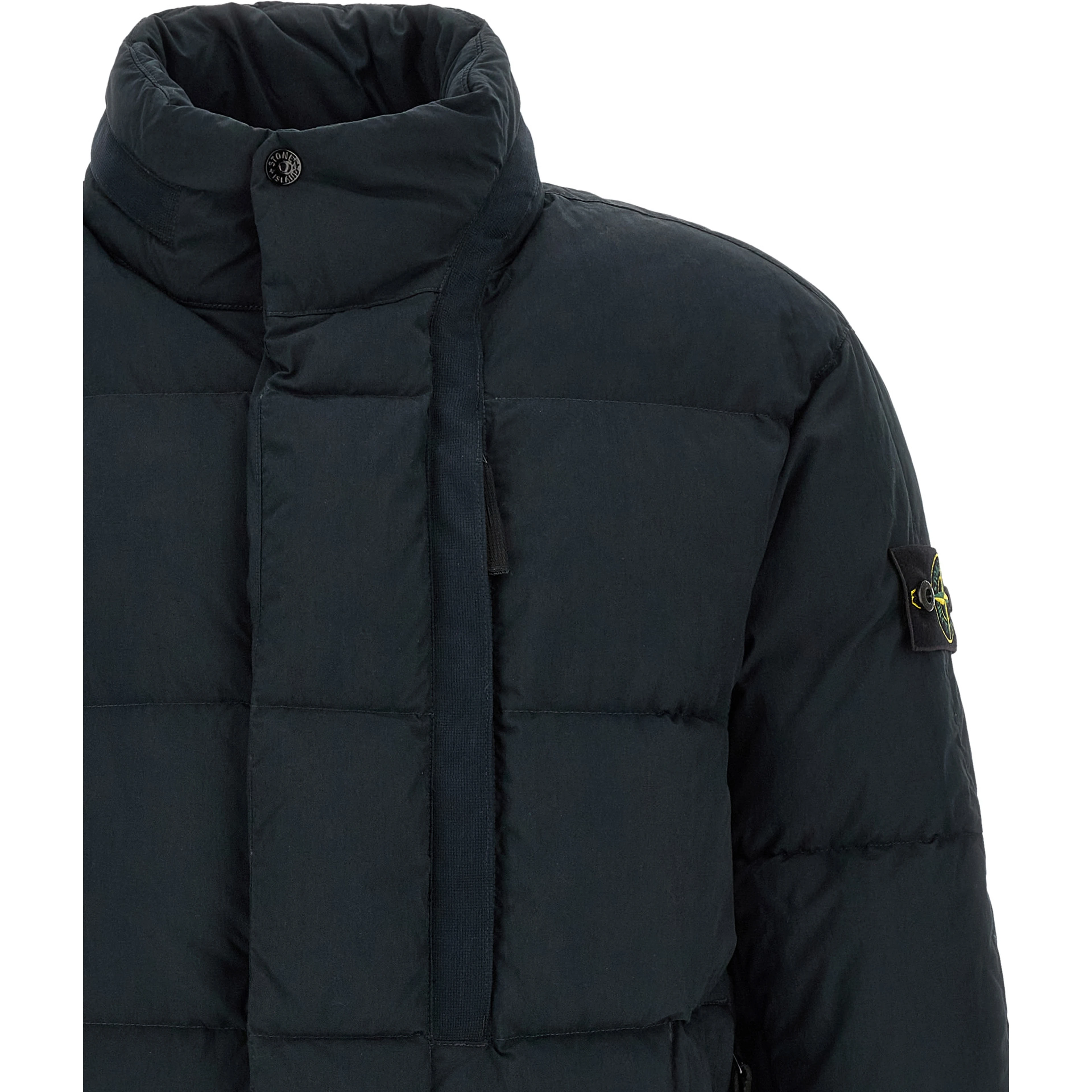 Blue Cotton Full-Length Jacket